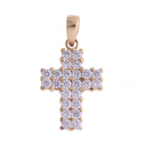 CROSS PENDANT WITH ZIRCONS.