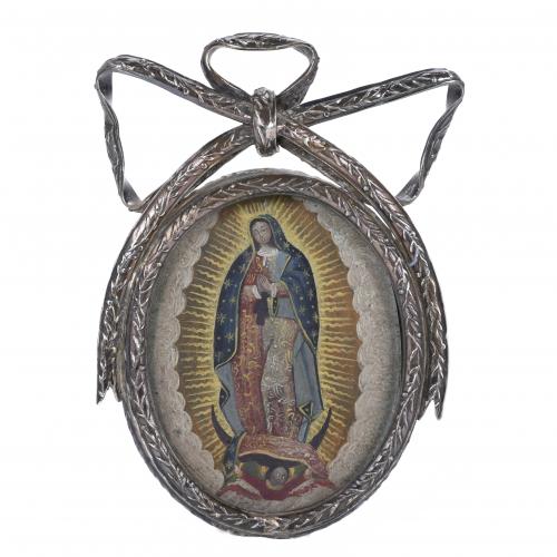 MEXICAN RELIQUARY OF OUR LADY OF GUADALUPE, EARLY 20TH CENTURY.