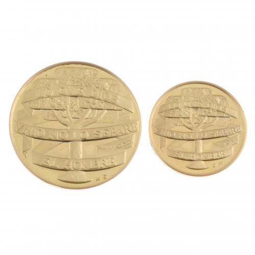 TWO GOLDEN JUBILEE COMMEMORATIVE MEDALS.