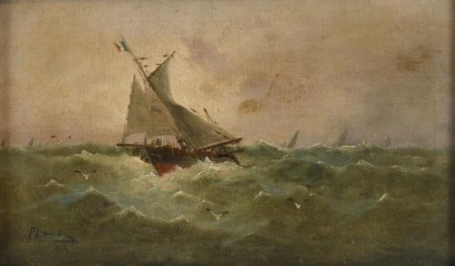 19TH CENTURY FRENCH SCHOOL. "SAILING BOAT".