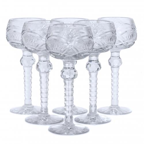 SIX COCKTAIL GLASSES, 20TH CENTURY.