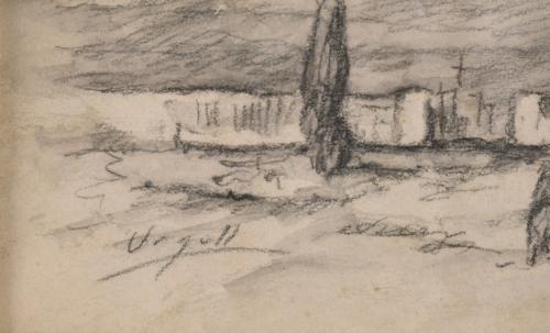 MODEST URGELL I INGLADA (1839-1919). "CEMETERY AND FIGURE".