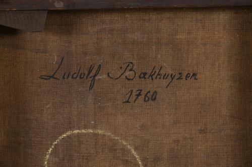 ATRIBUIDO A LUDOLF BACKHUYSEN II (1717-1782). "BARCOS EN EL