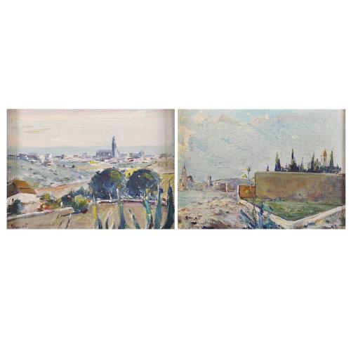 MANUEL AMAT ROSES (1909-1985). PAIR OF SMALL LANDSCAPES.