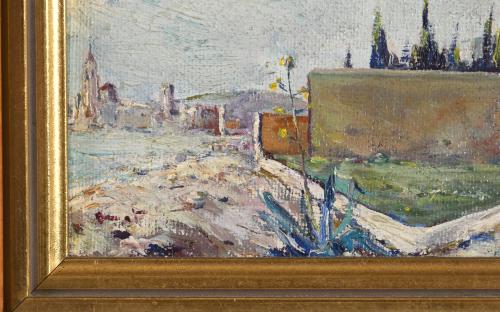 MANUEL AMAT ROSES (1909-1985).  PAREJA DE PEQUEÑOS PAISAJES