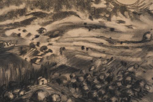 JOAQUIM MIR I TRINXET (1873-1940). "FIELD AND HOUSES".