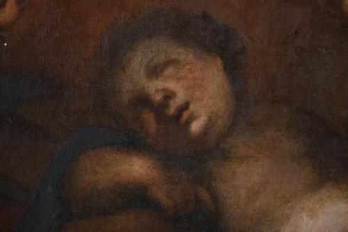 ESCUELA ESPAÑOLA, SIGLO XVIII. "NIÑO JESÚS DORMIDO SOBRE LA