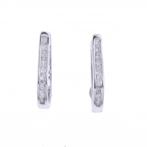 PENDIENTES ARO LIRA CON DIAMANTES.