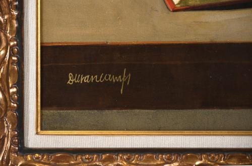 RAFAEL DURANCAMPS (1891-1979). "BODEGÓN LIBRO Y PIPA".