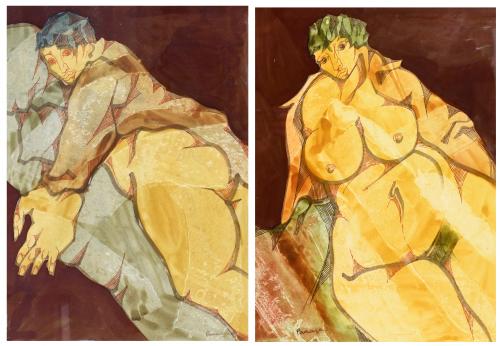 JOSE MARÍA PARRAGA (1937-1997). "PAREJA DE DESNUDOS".