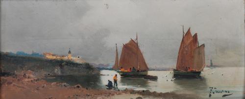 EARLY 20TH CENTURY CATALAN SCHOOL. "SEASCAPE".