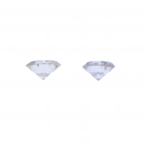 TWO UNMOUNTED DIAMONDS, 1.28 CT. TOTAL