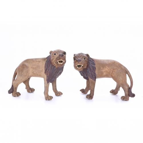 PAREJA DE LEONES EN CERÁMICA YIXING, SIGLO XIX. 