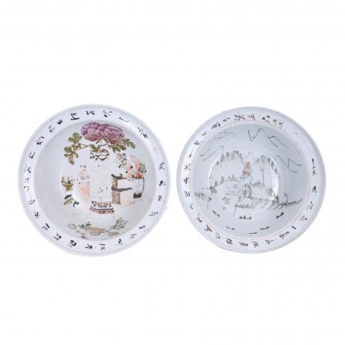 PAIR OF CHINESE REPUBLIC-STYLE BASINS, 19TH CENTURY.