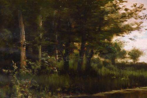 JOAQUIM VAYREDA VILA (1843-1894). "PAISAJE CON VACAS".