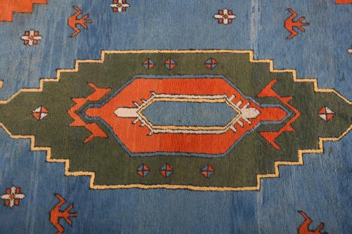 ALFOMBRA IRANÍ AZUL Y ROJA, SIGLO XX. 
