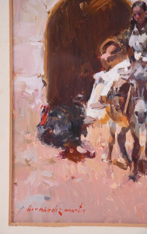 JOSE ANTONIO HERNANDEZ MARTIN (1940-2001).  "GITANA Y BURRO