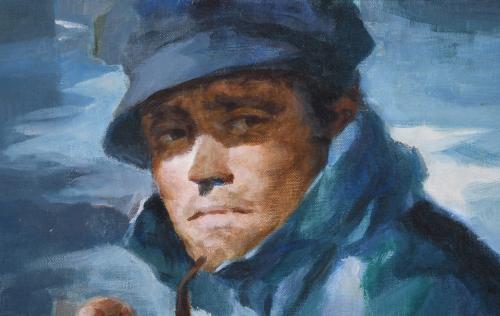 JUAN RAMÓN CEBRIÁN (1914-2006).  "RETRATO PESCADOR".