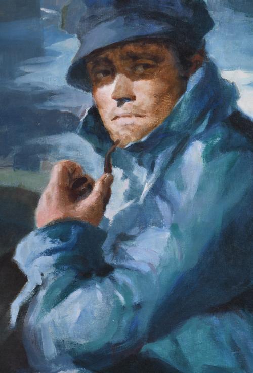 JUAN RAMÓN CEBRIÁN (1914-2006).  "RETRATO PESCADOR".