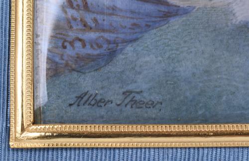 ALBERT THEER (1815-1902).  MINIATURA DE DAMA. 