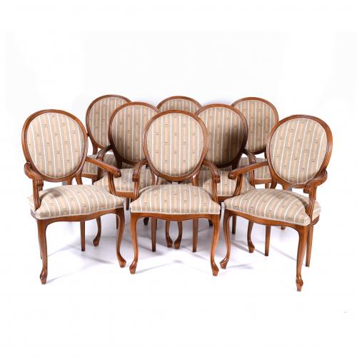 ELIZABETHAN STYLE CHAIRS SET, THIRD QUARTER OF THE 20TH CENTURY. 