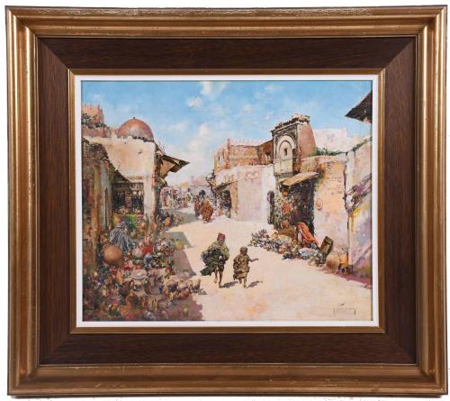 JOSÉ NAVARRO LLORENS (1867-1923). "Zoco árabe".