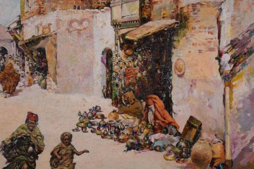JOSÉ NAVARRO LLORENS (1867-1923). "Zoco árabe".