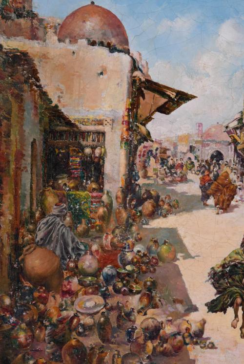JOSÉ NAVARRO LLORENS (1867-1923). "Zoco árabe".