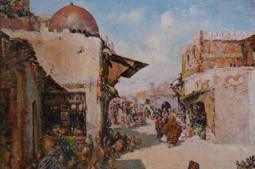 JOSÉ NAVARRO LLORENS (1867-1923). "Zoco árabe".