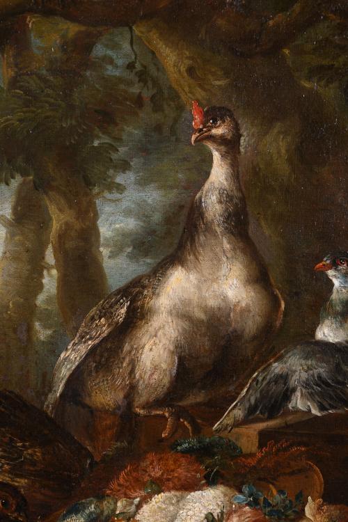 ATRIBUIDO A JEAN-BAPTISTE OUDRY (1686-1755) "AVES Y FLORES"