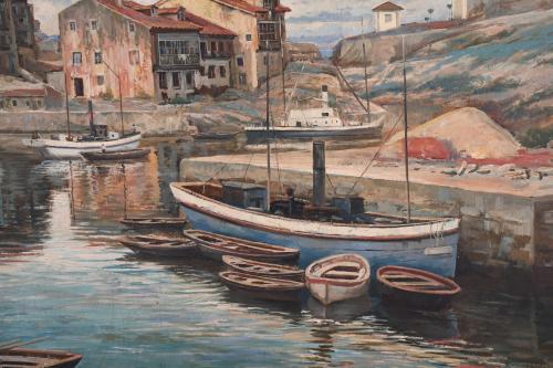 JOSÉ TOVA VILLALBA (1871-1923).  "PUERTO PESQUERO", Llanes,