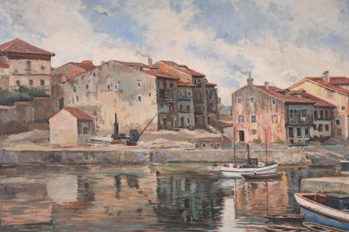 JOSÉ TOVA VILLALBA (1871-1923).  "PUERTO PESQUERO", Llanes,