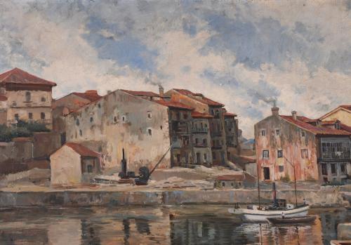 JOSÉ TOVA VILLALBA (1871-1923).  "PUERTO PESQUERO", Llanes,