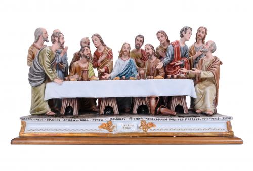 CAPODIMONTE.  GRUPO ESCULTÓRICO "L&#39;ULTIMA CENA", CIRCA 1980