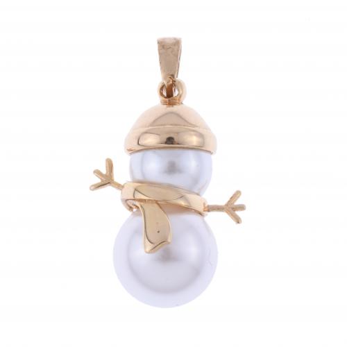 COLGANTE MUÑECO DE NIEVE CON PERLAS.
