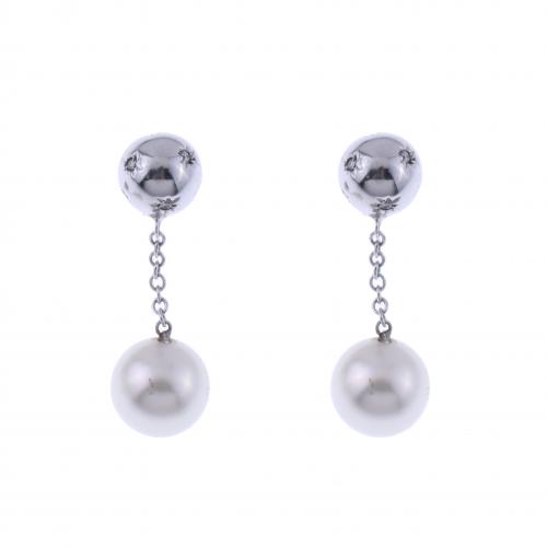 PENDIENTES LARGOS CON PERLA.