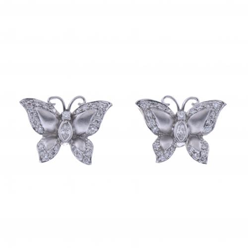 BUTTERFLY-SHAPED DIAMONDS EARRINGS.