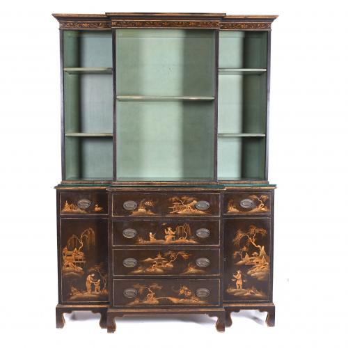 MUEBLE LIBRERÍA GEORGE IV CON CHINOISERIE, SIGLO XIX. 