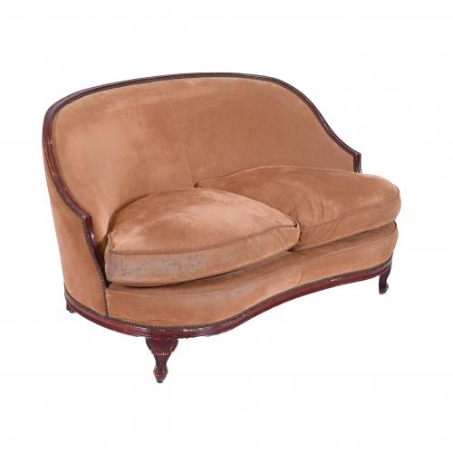 ELIZABETHAN STYLE SETTEE, EARLY 20TH CENTURY. 