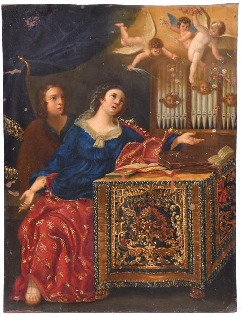 ESCUELA ESPAÑOLA, SIGLO XVIII. "ALEGORÍA DE LA MÚSICA ".