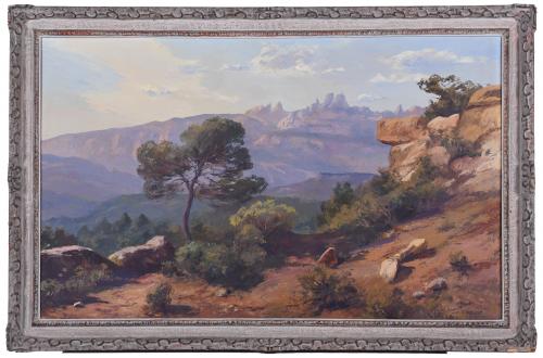 ISIDRE ODENA DAURA (1910-2008) "PAISAJE CON MONTSERRAT AL F