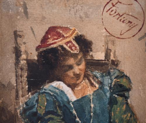 MARIANO FORTUNY I MARSAL (1838-1874). "DAMA SENTADA".