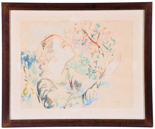 PERE PRUNA OCERANS (1904-1977). "MUCHACHA DE PERFIL", 1973