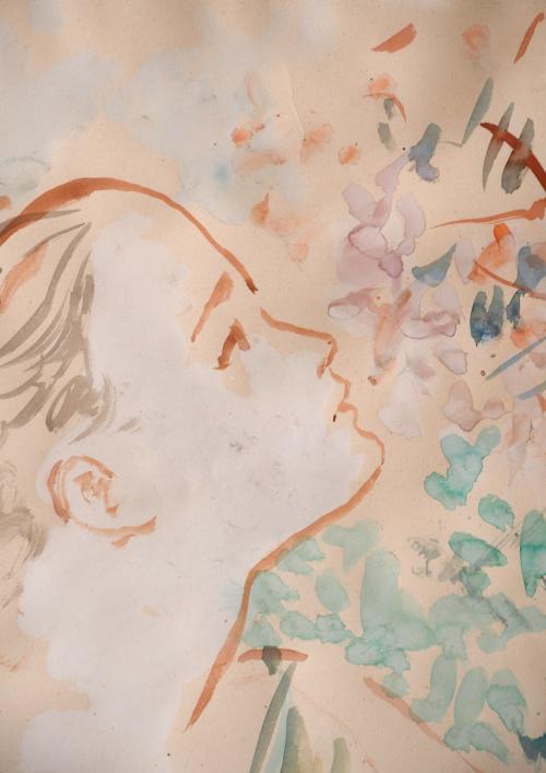 PERE PRUNA OCERANS (1904-1977). "MUCHACHA DE PERFIL", 1973