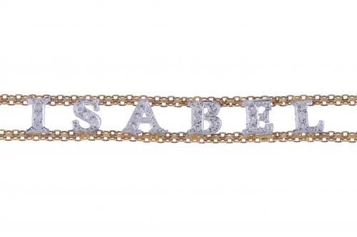 PULSERA CON NOMBRE " M. ISABEL".