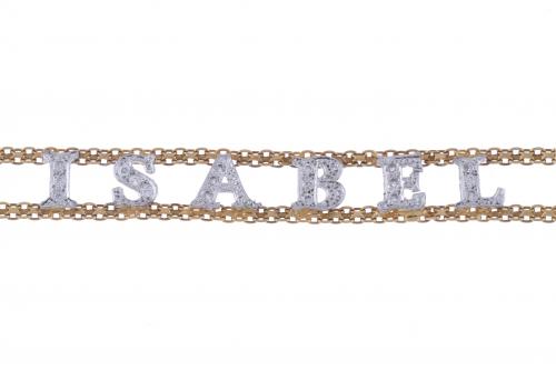 PULSERA CON NOMBRE " M. ISABEL".