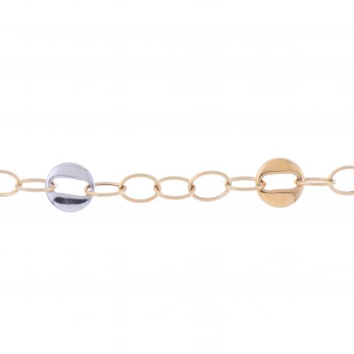 PULSERA CON ESLABONES BICOLOR.