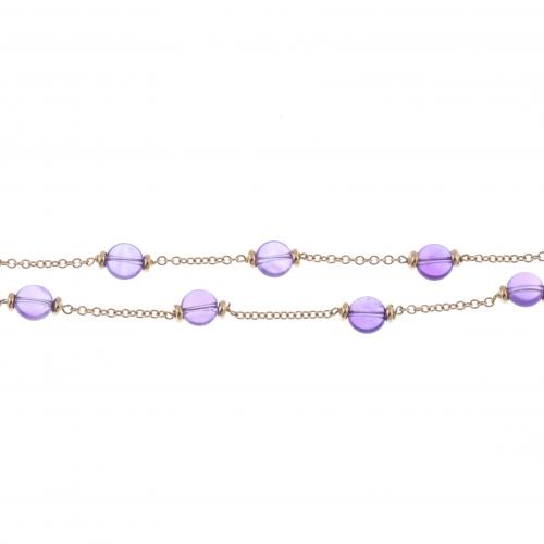DOUBLE BRACELET WITH AMETHYSTS.