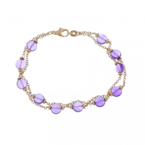 DOUBLE BRACELET WITH AMETHYSTS.