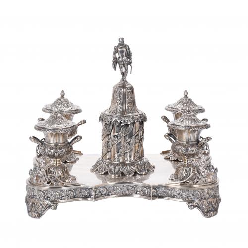 ALPHONSINE SILVER INKSTAND, 1850.